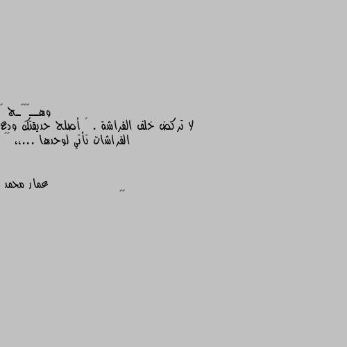 لا تركض خلف الفراشة . 🦋 أصلح حديقتك ودع الفراشات تأتي لوحدها ...،، 🍂🖤 👍👍