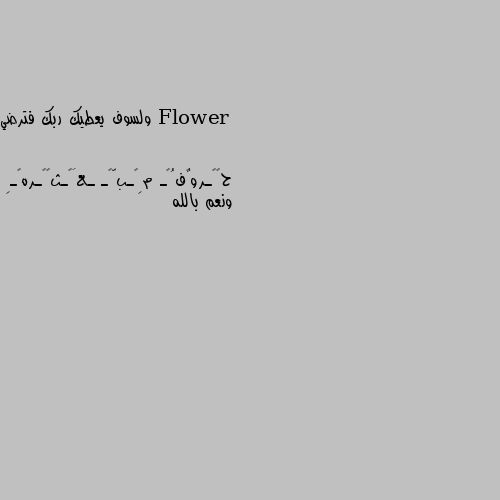 ولسوف يعطيك ربك فترضي ونعم بالله