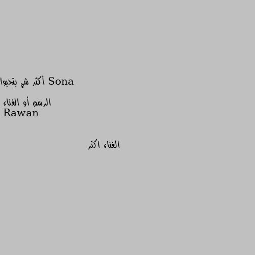 أكثر شي بتحبوا 

الرسم أو الغناء الغناء اكتر